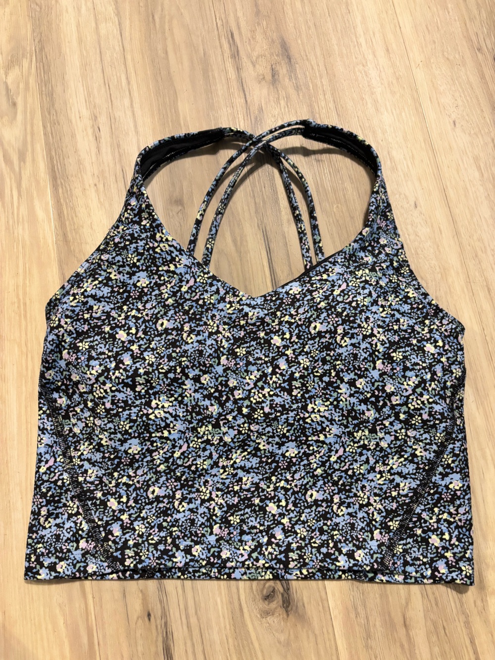 Gilly Hicks Floral Strappy Active Cropped Tank Top
